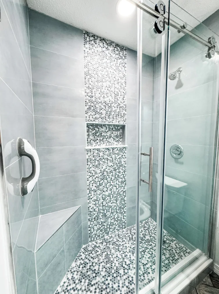 Newly updated, main bathroom walk in shower