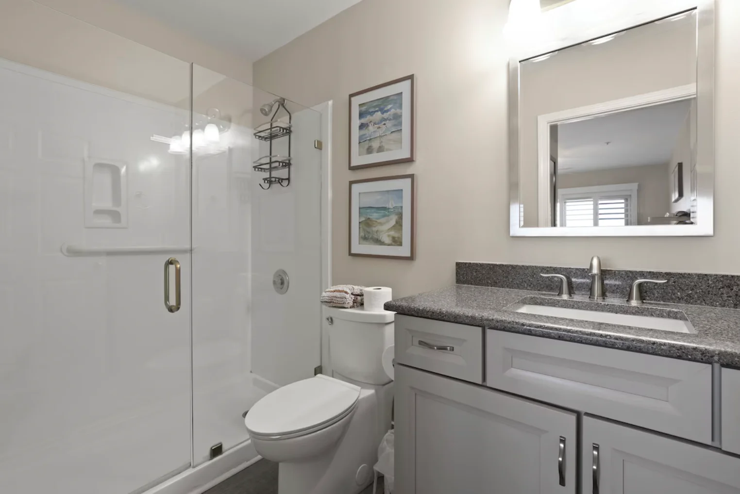 The main/primary bathroom has a walk in shower.