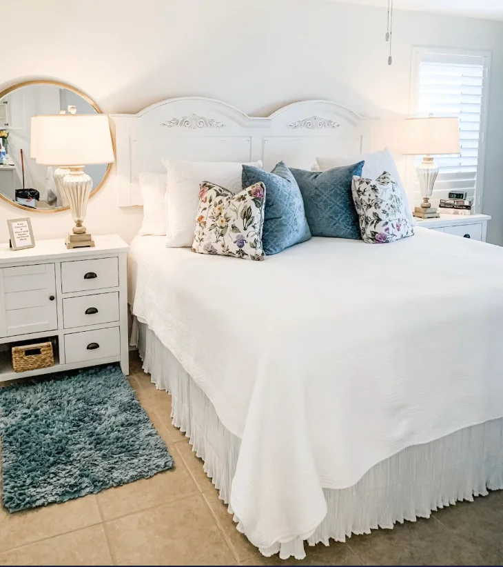 Main bedroom which has a gorgeous view of the ocean and views of one of Maravilla's pools
