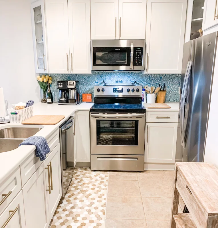 Brand new kitchen equipped with everything you need to cook meals