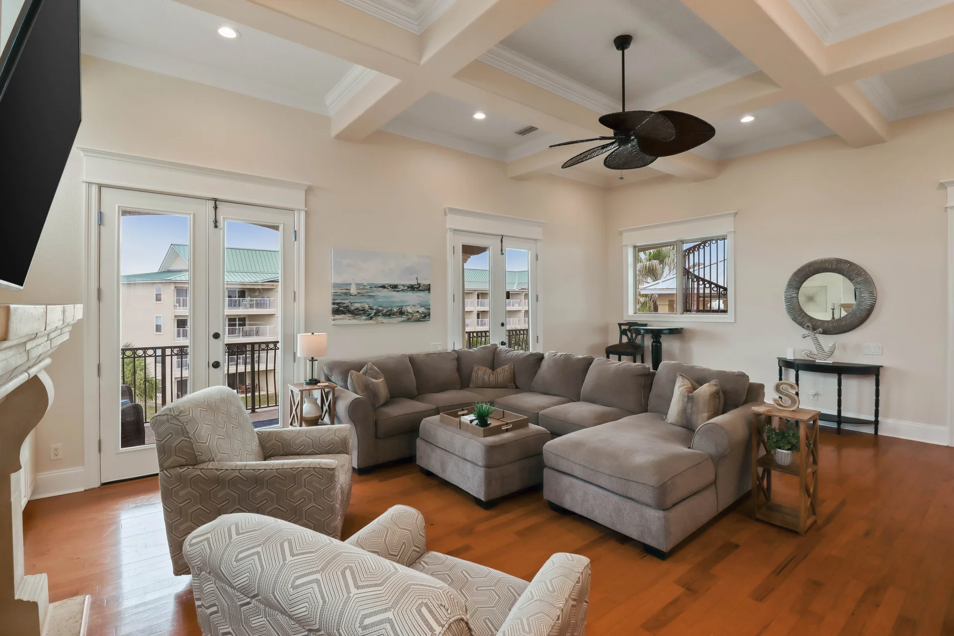 Comfortable third floor living area seating