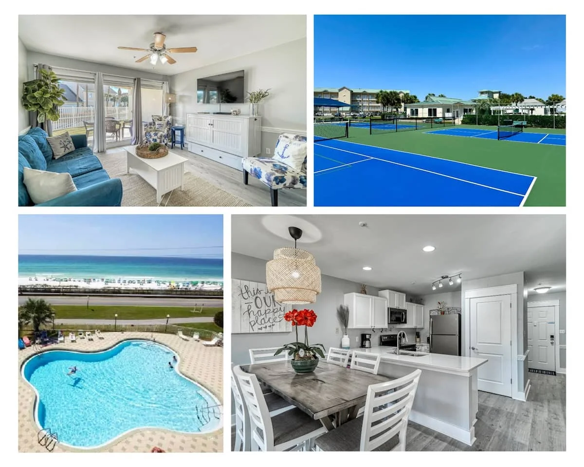 Modern, Updated Ground Floor Unit, Walk to Private Beach, Chair Service Included, 2 Pools, Hot Tub, Tennis, Basketball, Gym Onsite