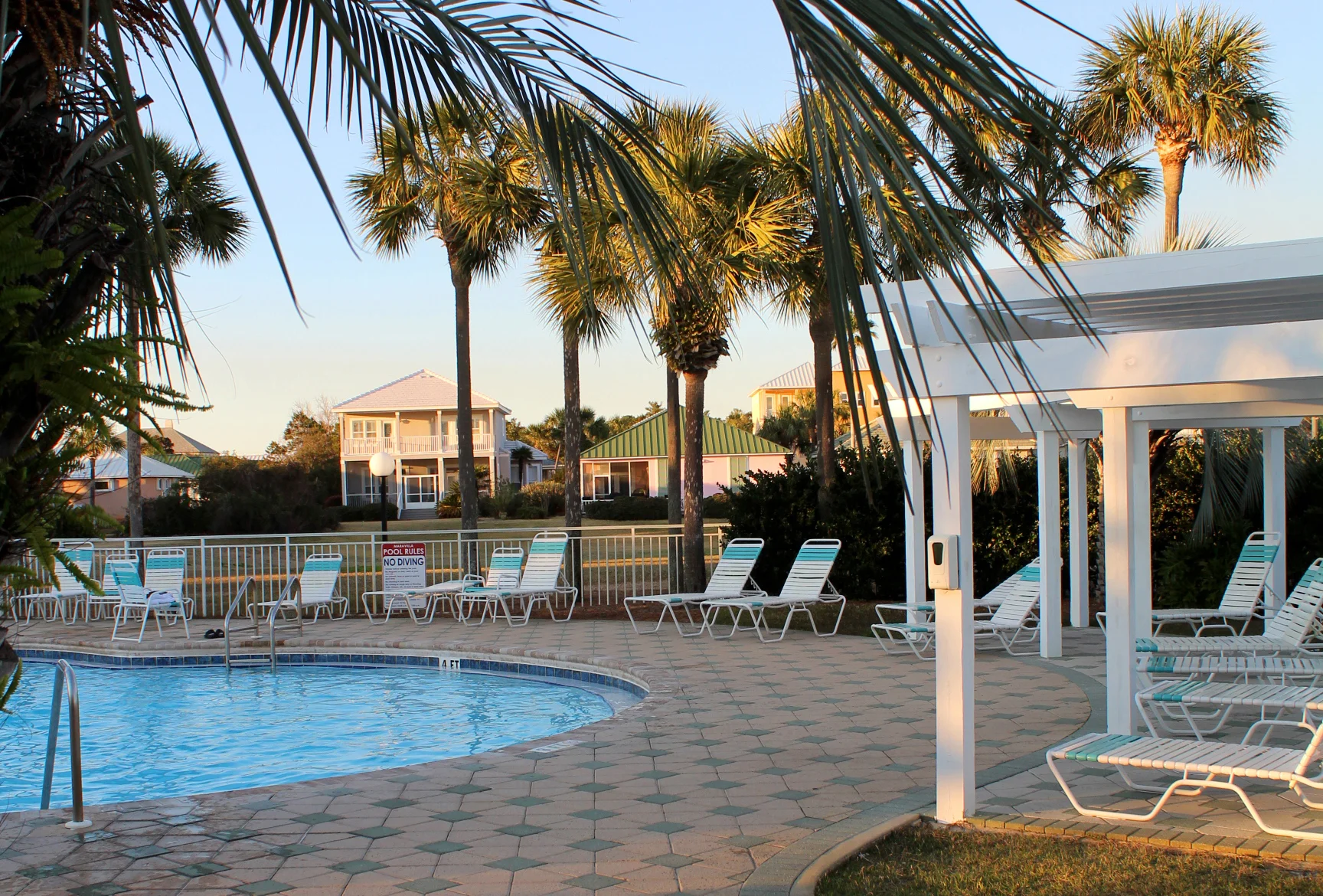 The North pool and hot tub are heated year-round and conveniently located near the clubhouse, tennis and pickleball courts, BBQ grills, and a covered picnic area