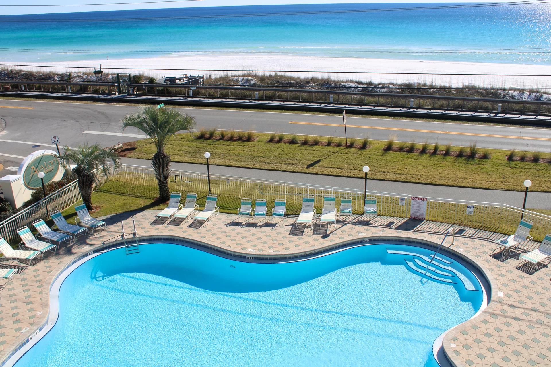 This is your view! Stunning direct panoramic views of the colorful Gulf waters and South pool from your balcony haven