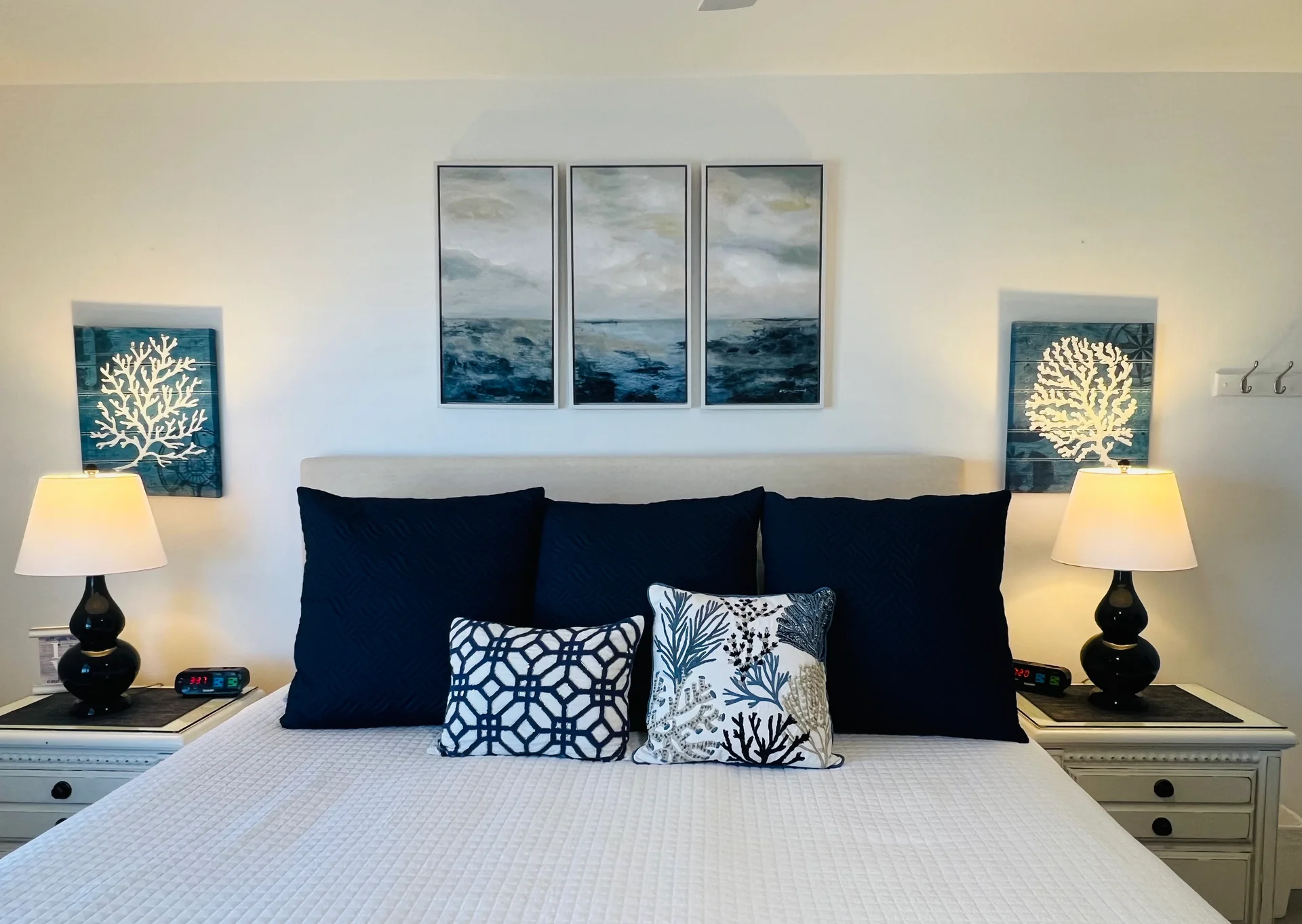 Guest king bedroom with 55” Smart TV