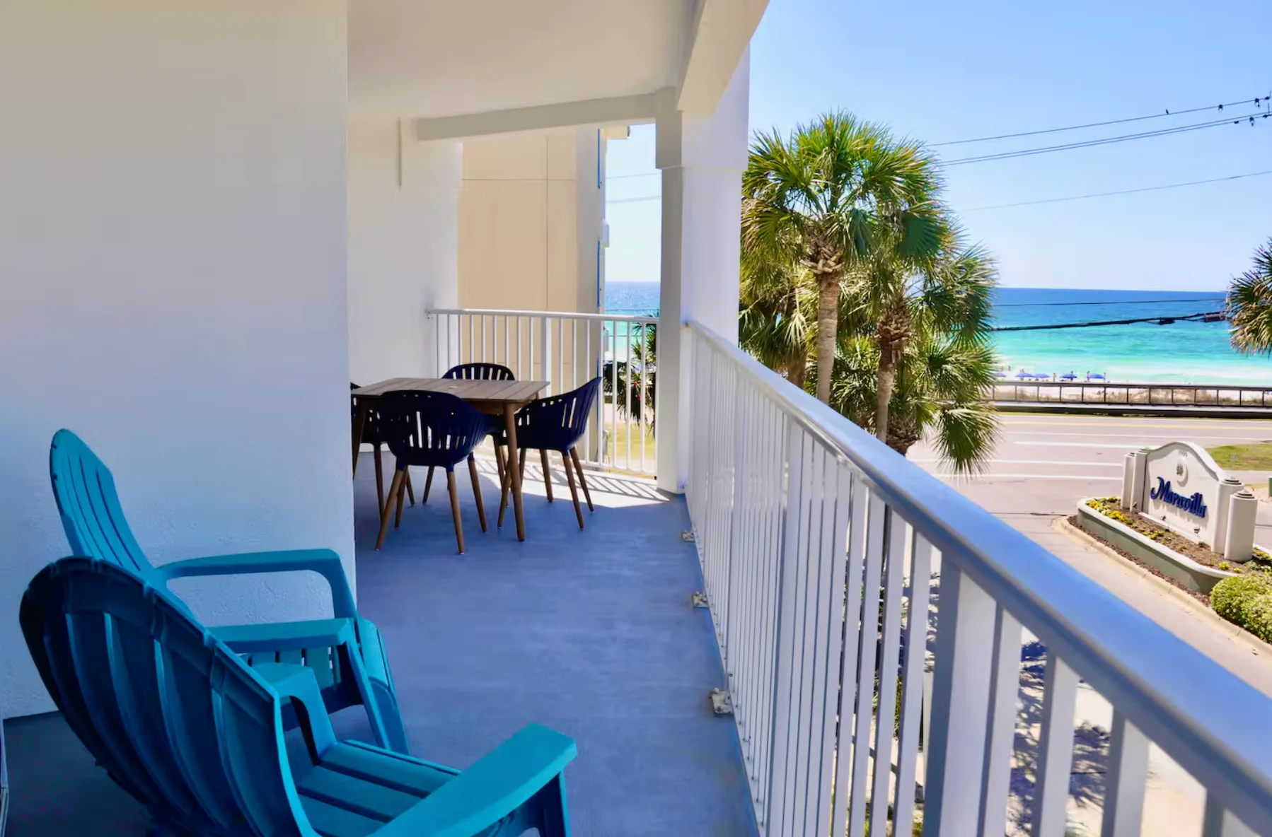 View from the owner's suite bedroom. Relax and listen to the ocean while enjoying morning coffee or reading a good book.