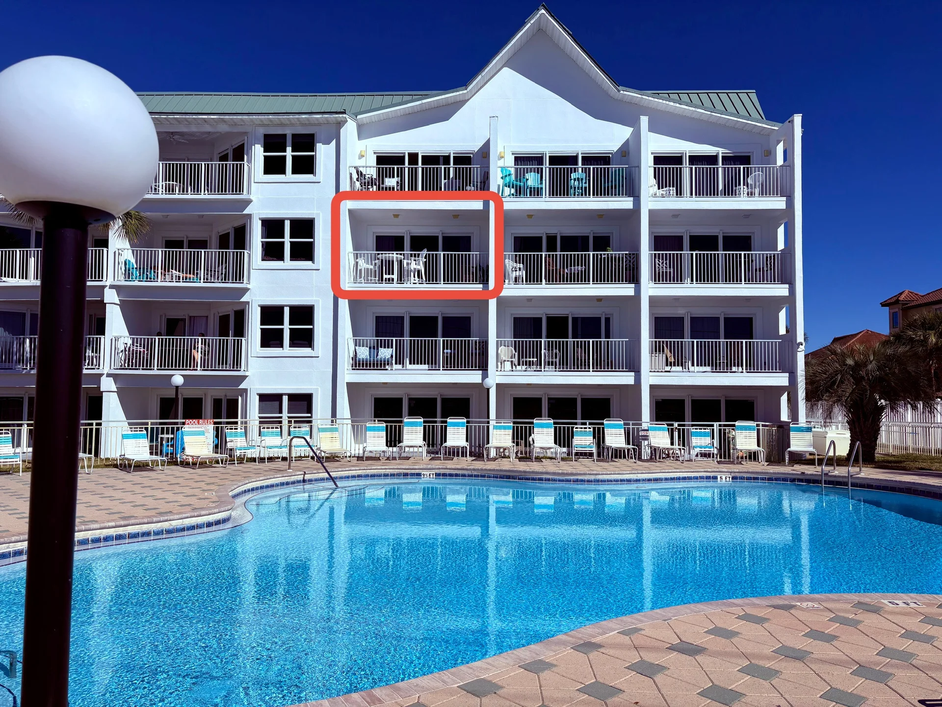 3rd floor above the beach side pool